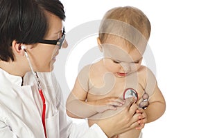 Female doctor with toddler