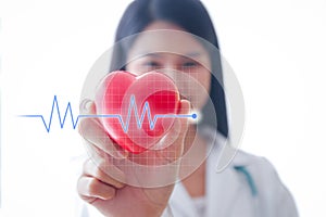 Female doctor treating heart disease