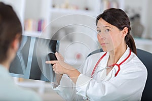 Female doctor with x-ray image