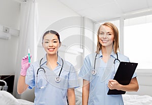 female doctors or nurses at hospital ward