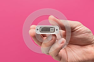 Female DVI connector in hand