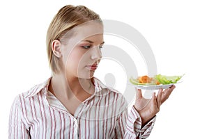 Female eating her salad