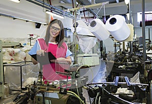 Female employer inspecting