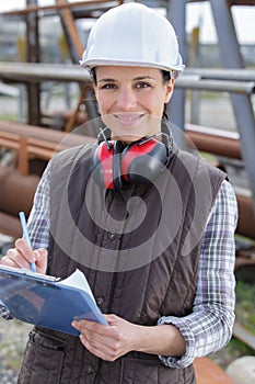 female engineer with clipboard