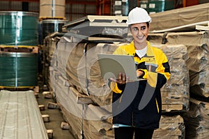 Female engineer or factory inspector conduct safety inspection. Exemplifying