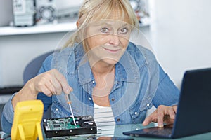 female engineer at home working on technology