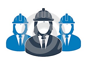 Female Engineer Team Icon.