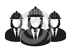 Female Engineer Team Icon.