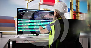 Female Engineer Using Scada System Control Panel