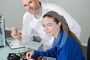 female engineering student smiling at camera