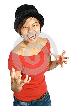 Female experiencing anger