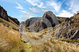 Female exploring the Snowy Mountains High Plains and gorges