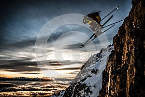 female extreme skier