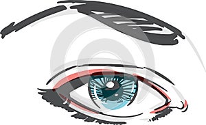 Female Eye Detail Fashion Style Illustration