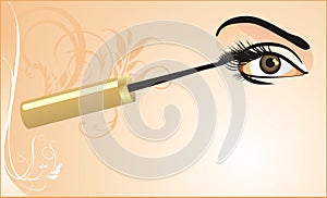 Female eye and mascara. Card