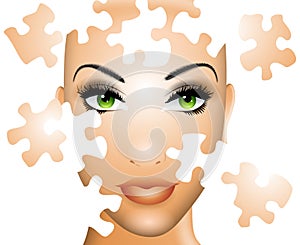 Female Face Beauty Puzzle