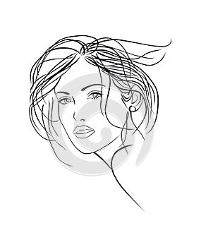 Female face sketch