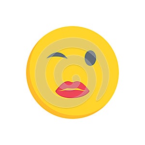 Female face vector flat colour icon