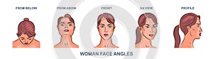 Female face vector set