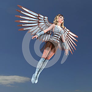 Female Fantasy Angel with huge wings