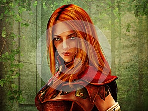 Female fantasy warrior's portrait