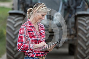 Female farmer working in farm