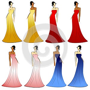 Female Fashion Models Gowns