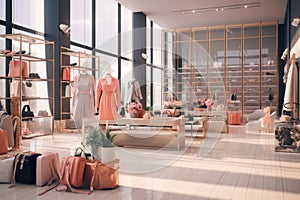 Female fashion shop interior, dummy
