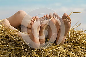 Female feet fingers relaxed