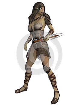 Female figure with a fantasy vampire hunter outfit