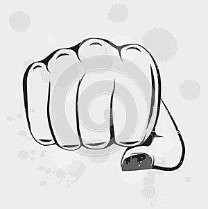 Female Fist. Women Rights. Girl Power. Vector Illustration Isolated