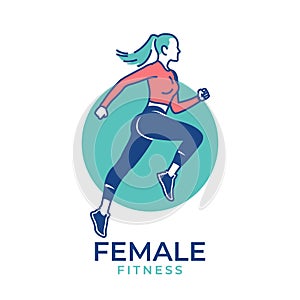 Female Fitness Logo Icon