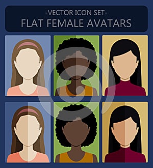 Female flat avatars
