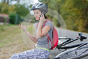 female on floor after bike accident