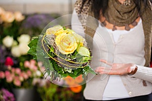 Female florist in flower shop