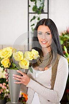 Female florist in flower shop