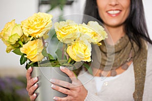 Female florist in flower shop