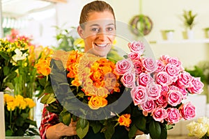 Female florist in flower shop