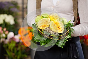 Female florist in flower shop