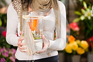 Female florist in flower shop