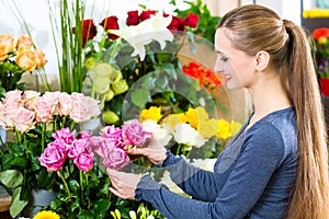 Female florist in flower shop