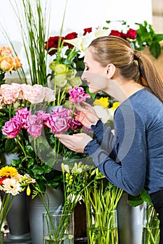 Female florist in flower shop