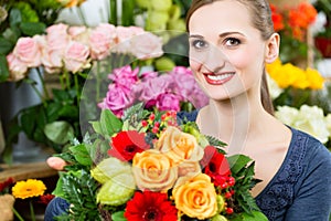 Female florist in flower shop