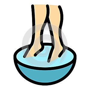Female foot bath icon color outline vector
