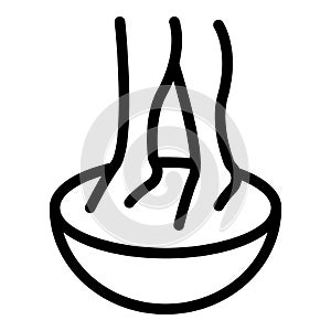 Female foot bath icon, outline style