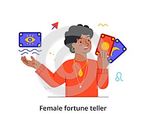 Female fortune teller concept