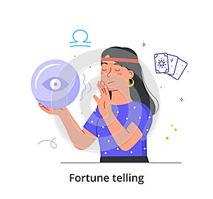 Female fortune teller concept