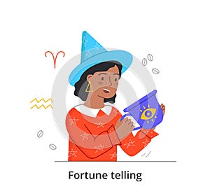 Female fortune teller concept