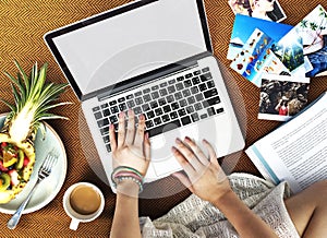 Female Freetime Laptop Concept