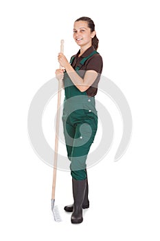 Female gardner with gardening tools